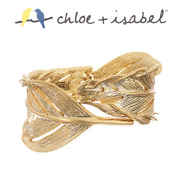 🆕 Sculpted Feather Hinged Cuff c+i B085G